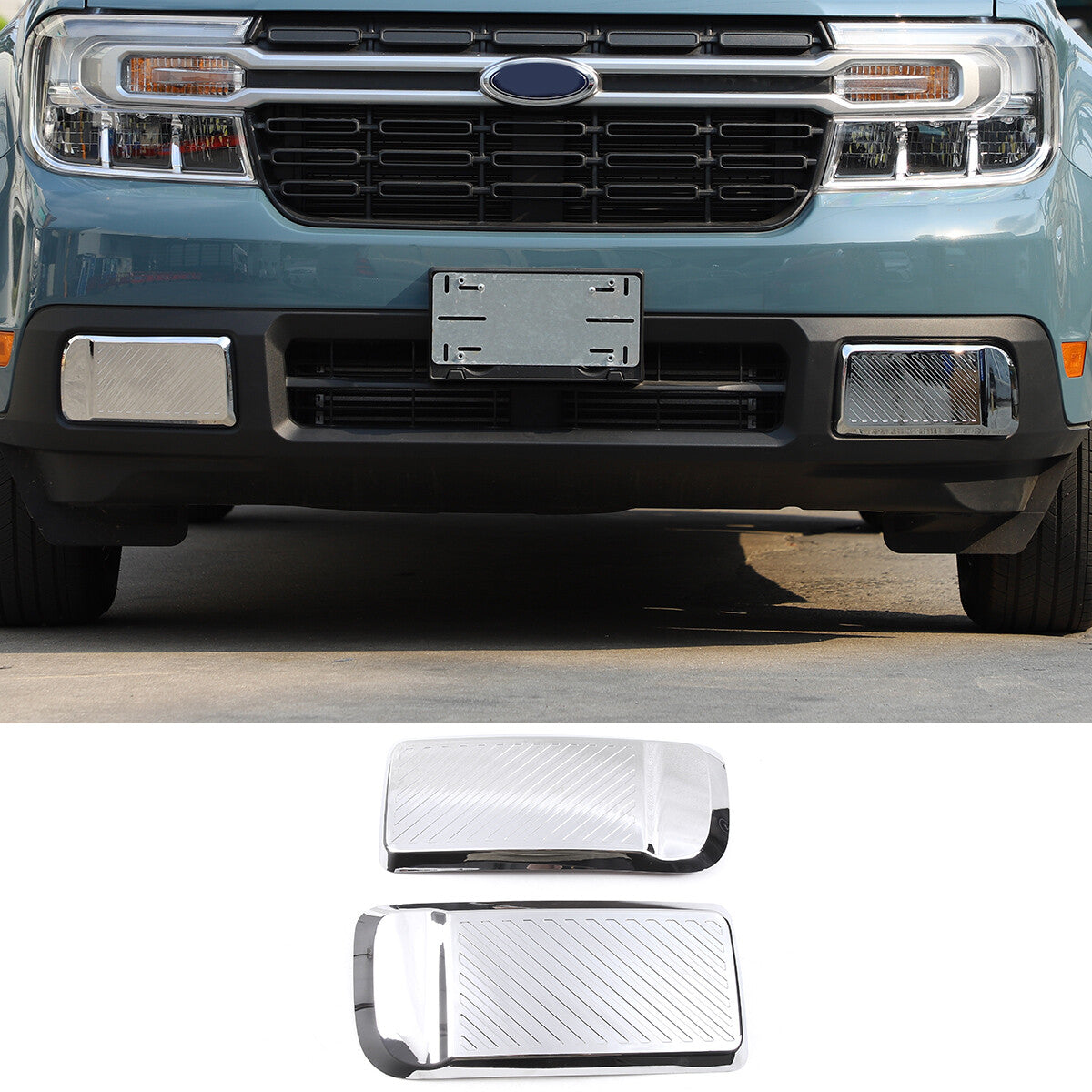 Chrome Exterior Front & Rear Bumper Corner Panel Trim For Ford Maverick 2022-23 13