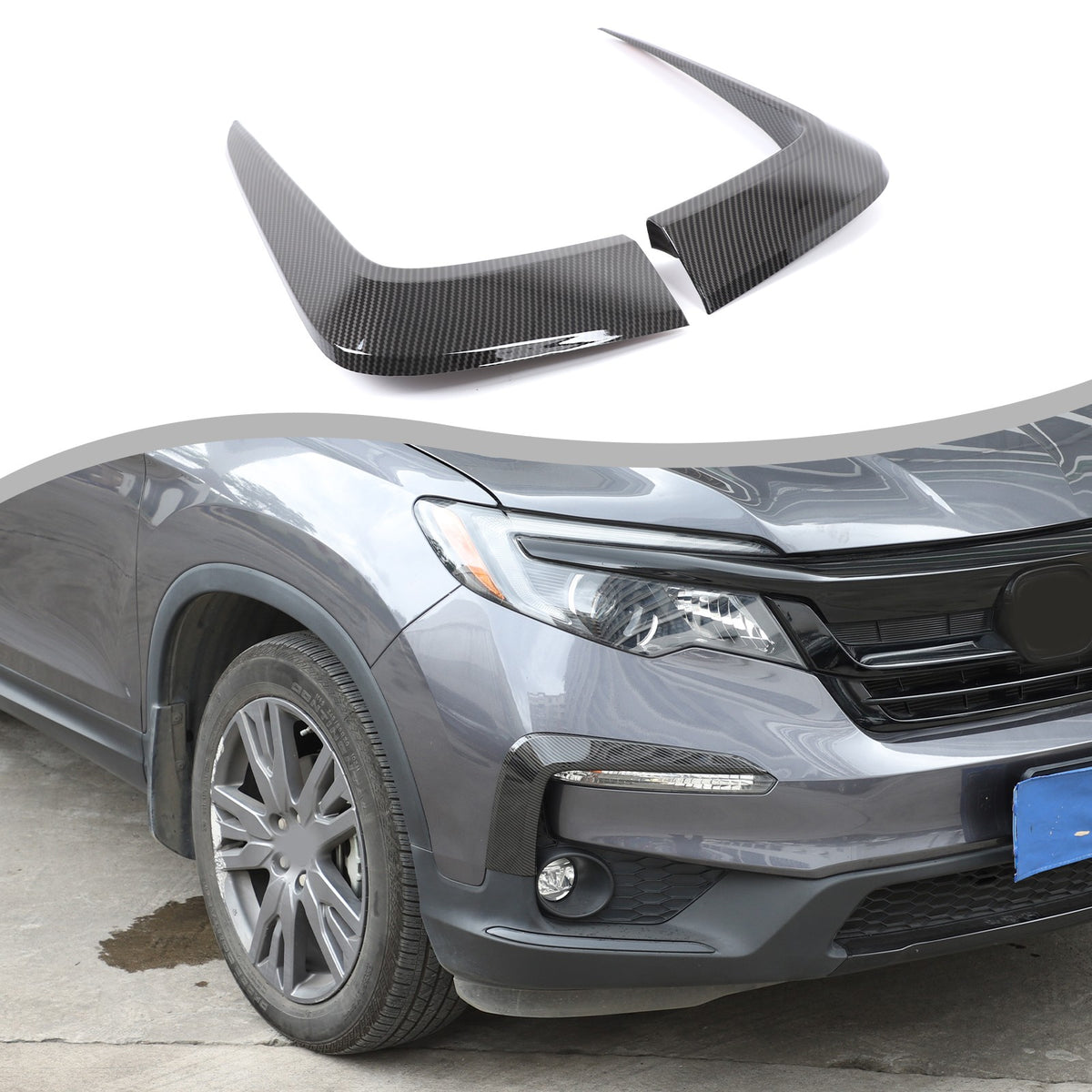 Carbon Fiber ABS Front Bumper Side Air Intake Trim For Honda Pilot 2015-2022 1
