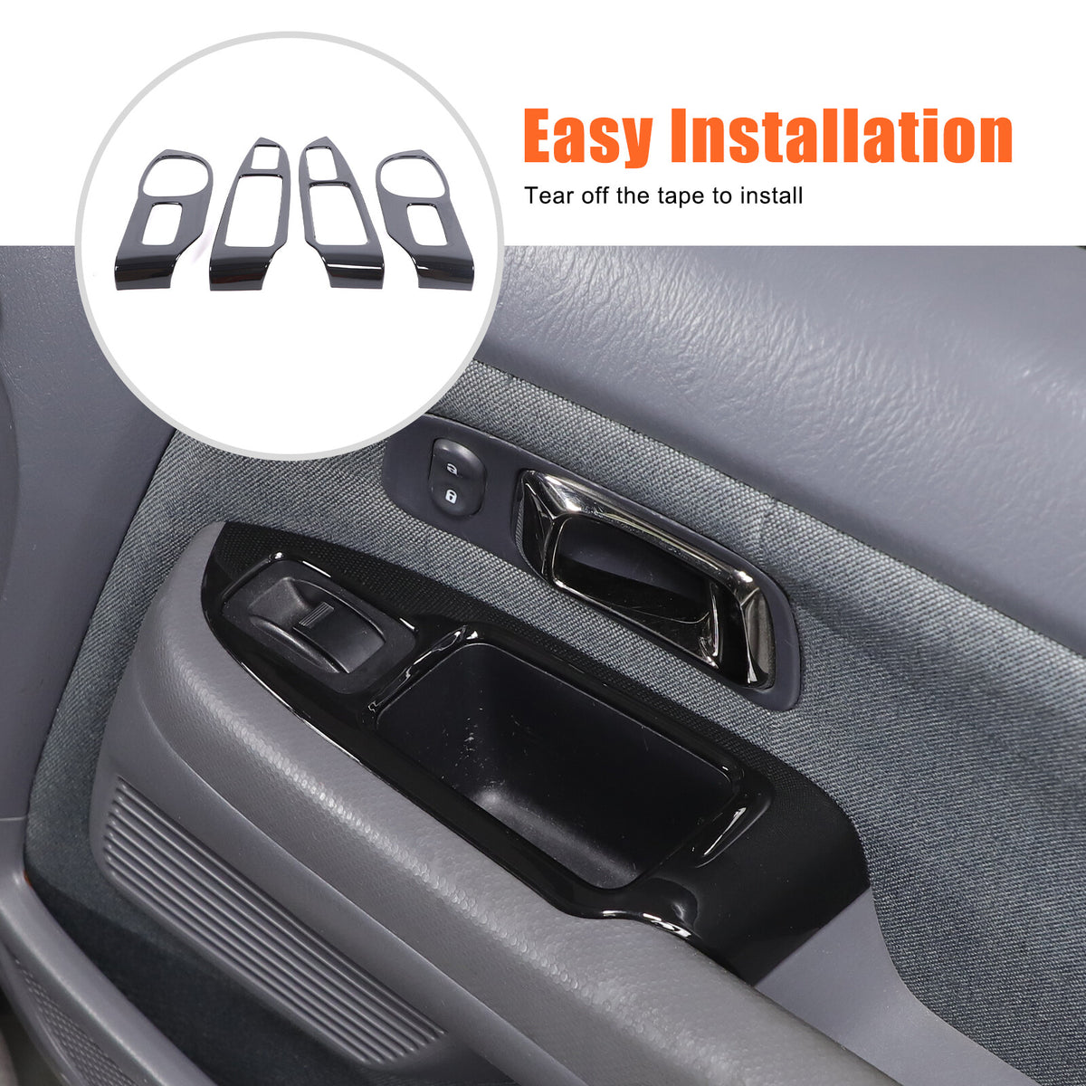Glossy Black Window Lift Switch Button Trim Frame For Honda Pilot 2003-2008 16