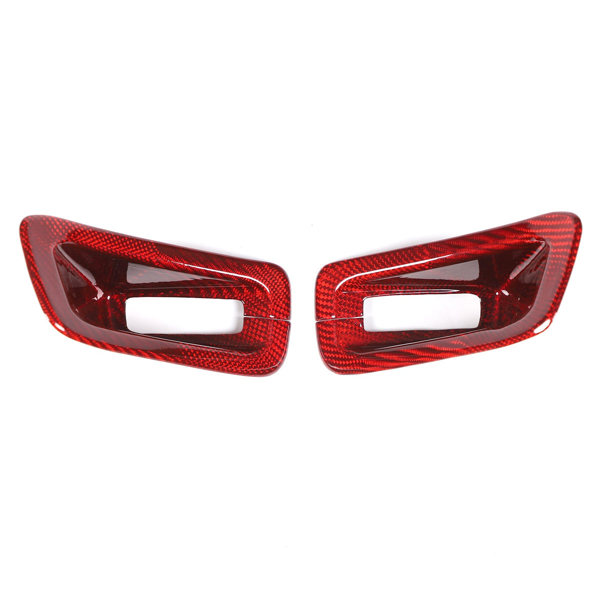 Red Real Carbon Fiber Seat Safety Belt Frame Trim For Corvette C8 2020+ 16
