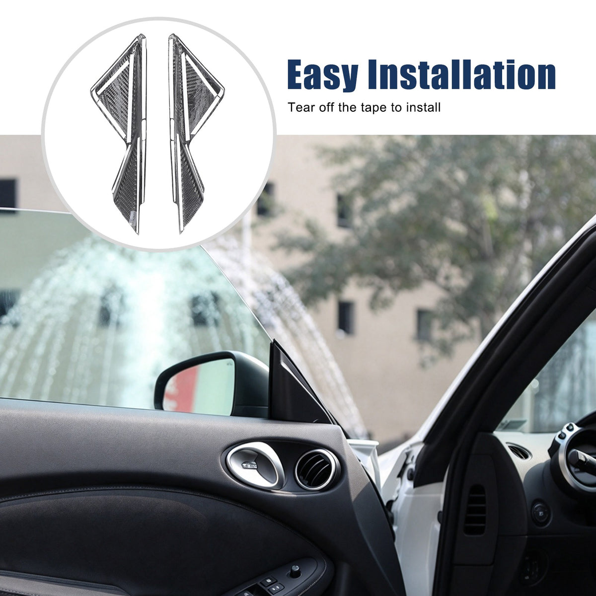 Matte Real Carbon Fiber Front Inner A-Pillar Trim For Nissan 370Z Z34 2009-2020 18