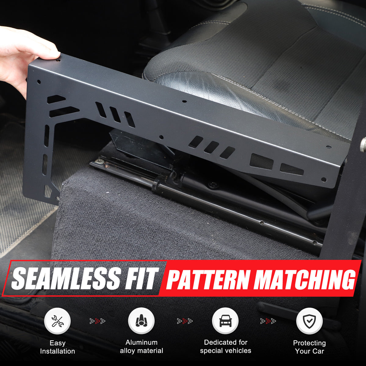 Black Seat Box Corner Carpet Mat Protector For Land Rover Defender L316 2004-18 22