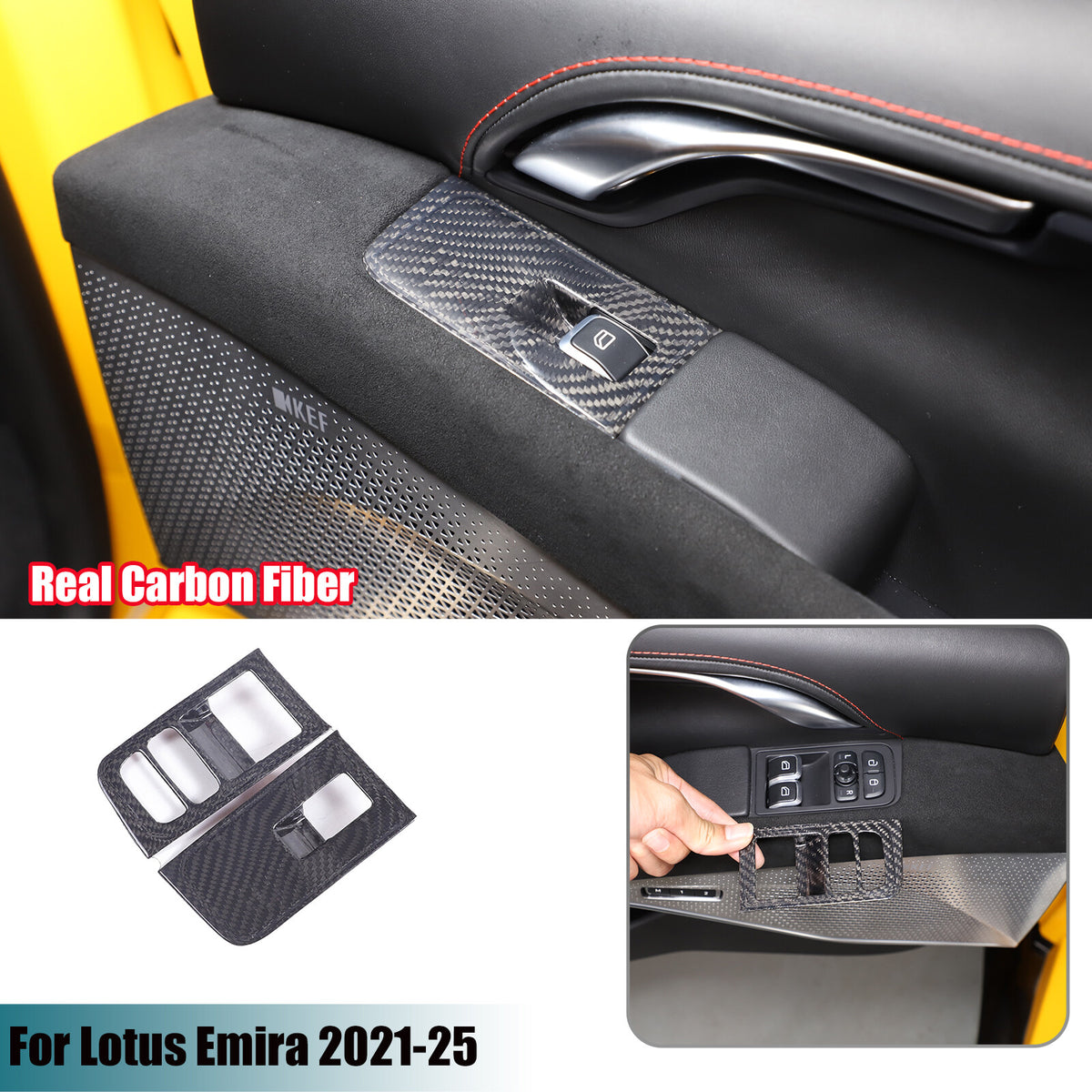 Real Carbon Fiber Full Interior Set Decor Cover Trim Kit For Lotus Emira 2021+ 12