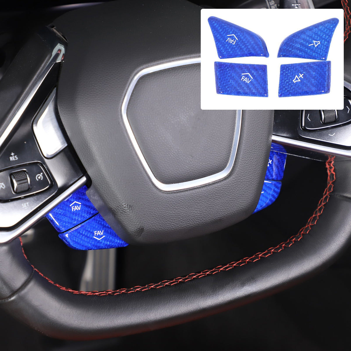 Blue Real Carbon Fiber Full Interior Set Decor Trim Kit for Corvette C8 20-25 - Variants 21-25 42