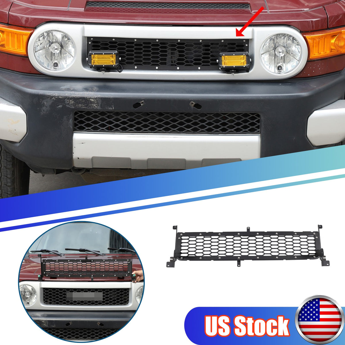 Steel Front Grille Light Mount Bracket For Toyota FJ Cruiser 2007-2021 US 1