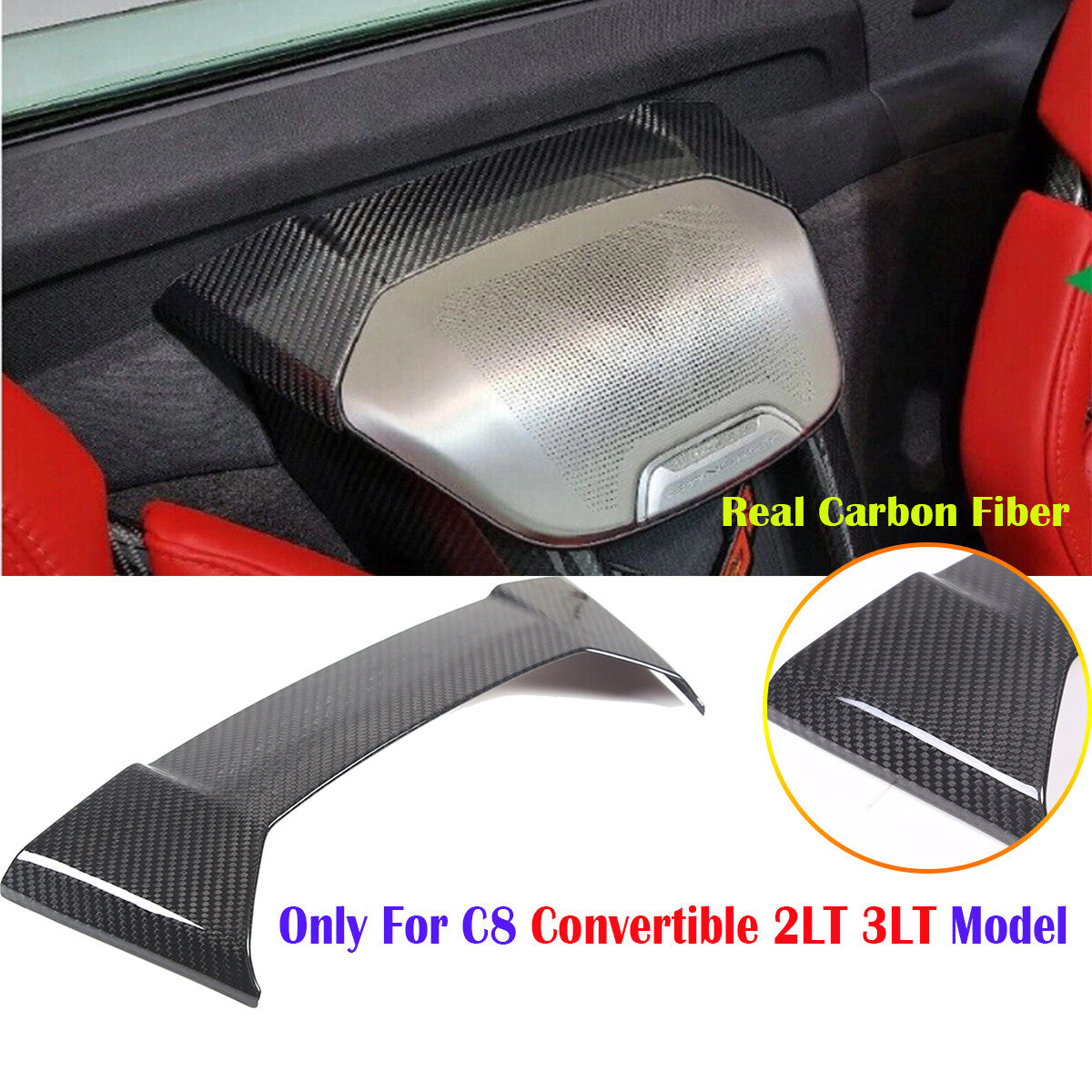 Real Carbon Fiber Interior Trim Cover For C8 Corvette Stingray Z51 Z06 Z07 20-25 21