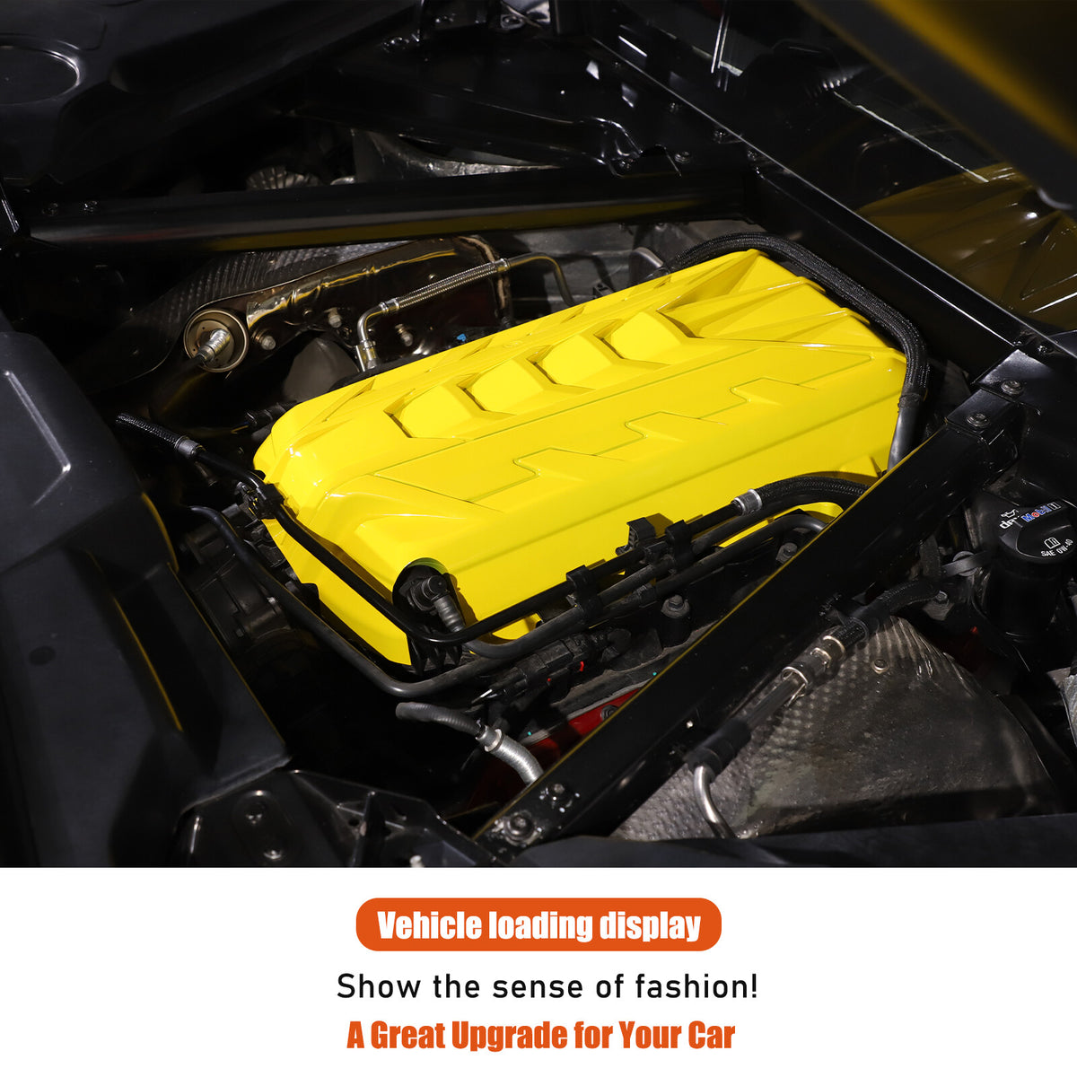 Yellow Replacement Engine hood panel Trim Cover For Corvette C8 2020-26 US 21