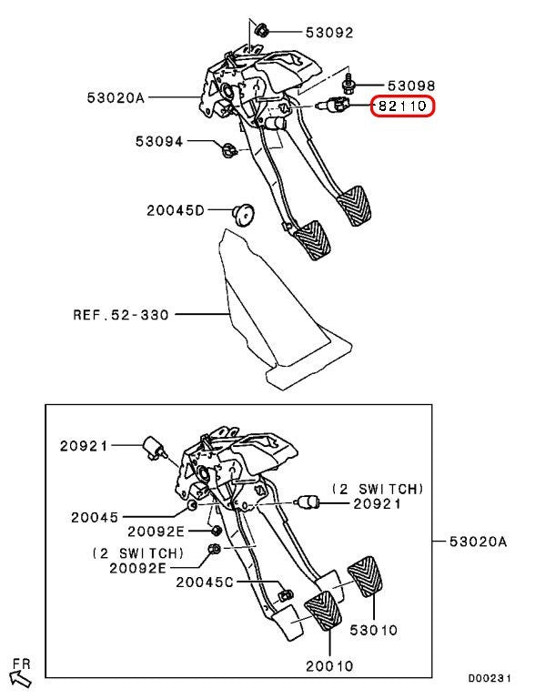 Mitsubishi OEM Brake Stop Light Lamp Switch 8614A208 for Pajero 3