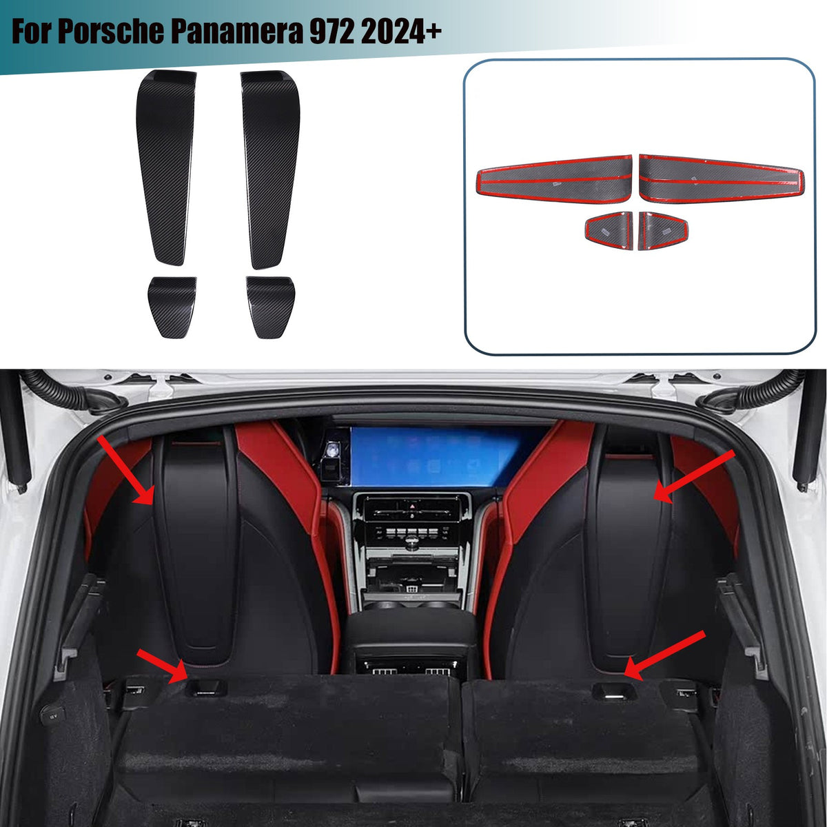 Real Carbon Fiber Seat Back Cover Trim For Porsche Panamera 972 2024+ 1