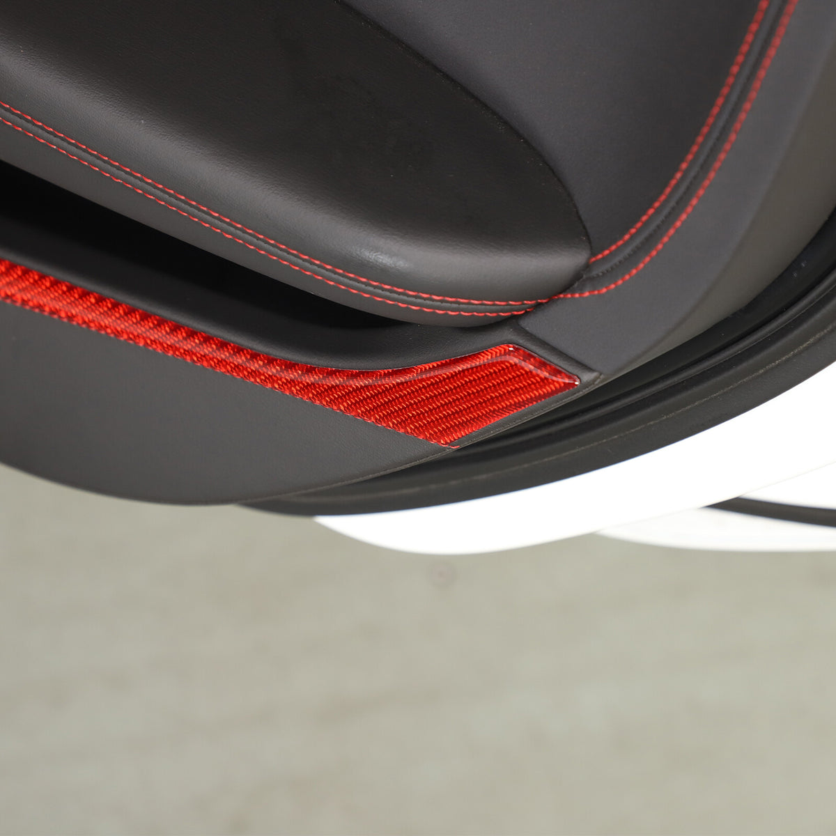 Red Carbon Fiber Interior Door Panel Anti Kick Trim Sticker For Corvette C8 20+ 19