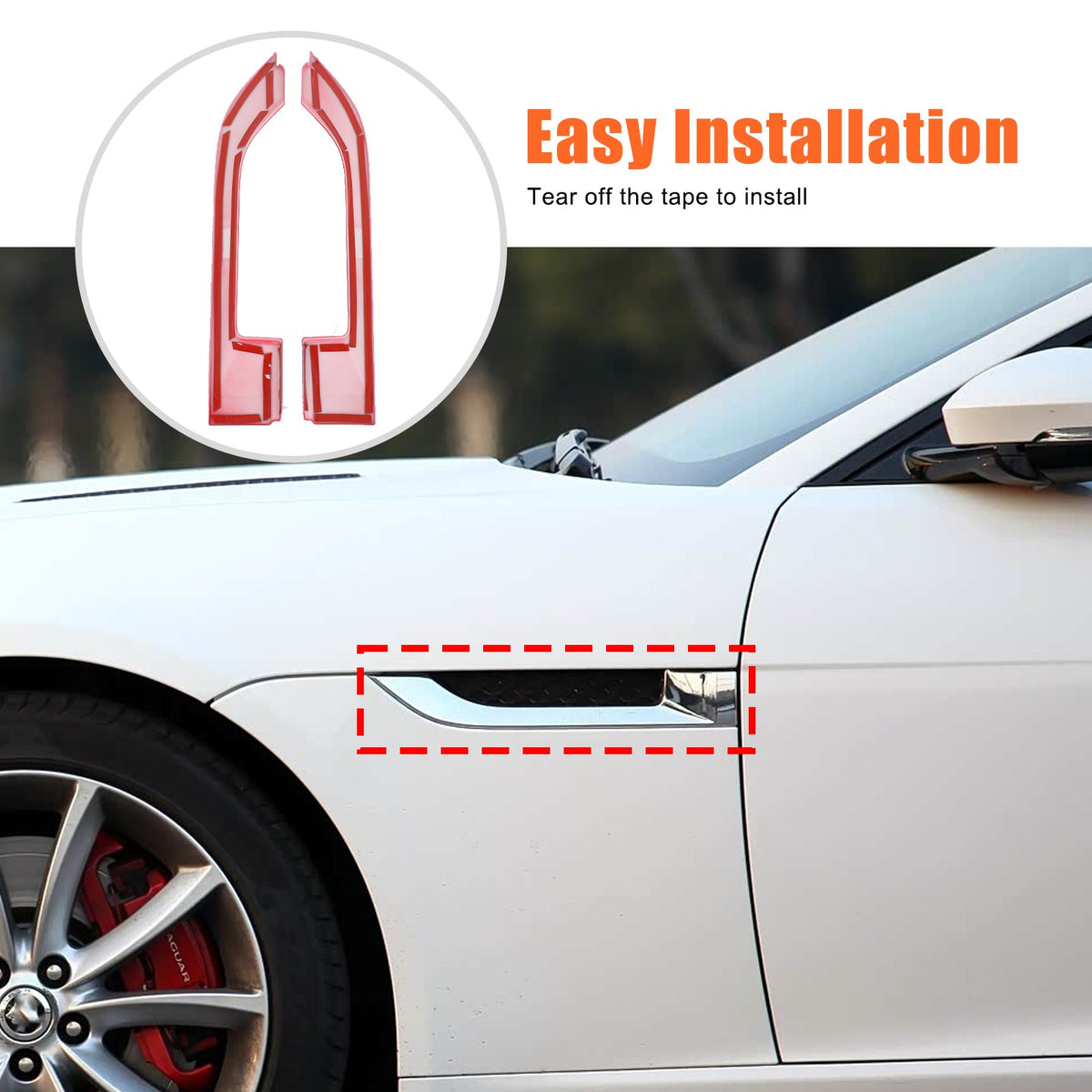 Sport Red ABS Side Fender Vent Frame Trim For Jaguar F-TYPE X152 2013-2020 21