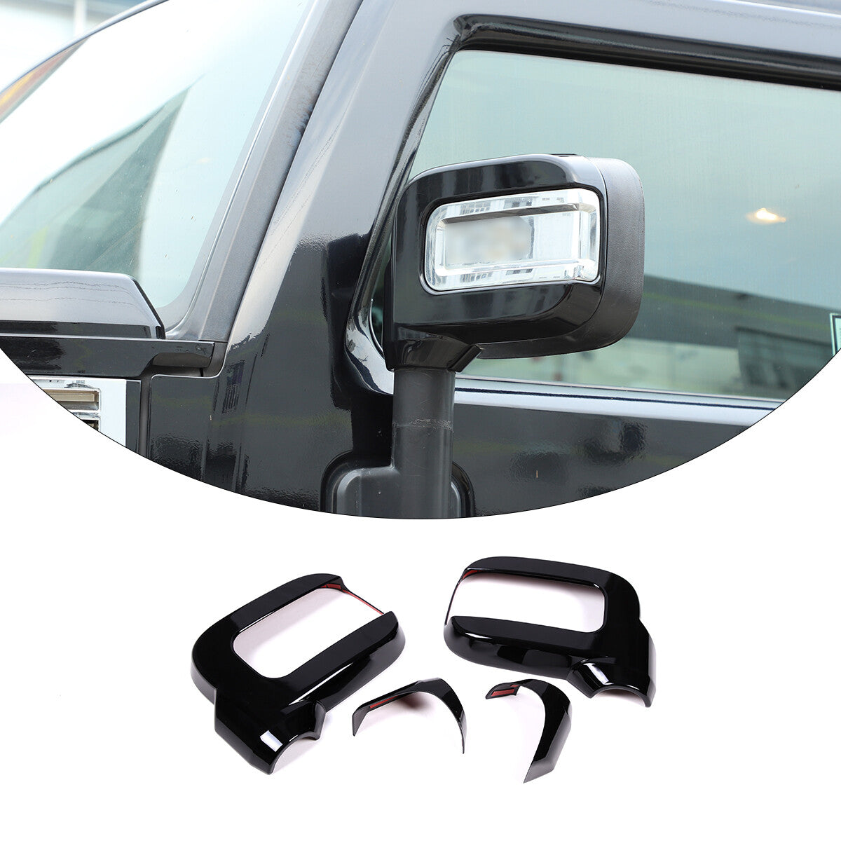 Glossy Black Side Door Mirror Cover Trims Moulding For 2003-09 Hummer H2 SUV SUT 13