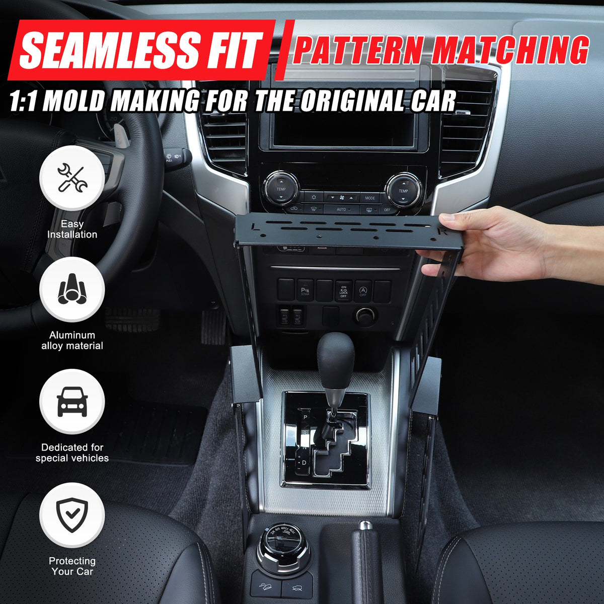 Center Console Molle Panel Digital Device Mount For Mitsubishi L200 Triton 19-23 6