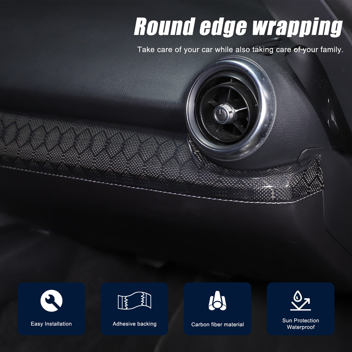 Honeycomb Carbon Fiber Interior Console Panel Trim For Mazda MX-5 Miata 2016-23 9