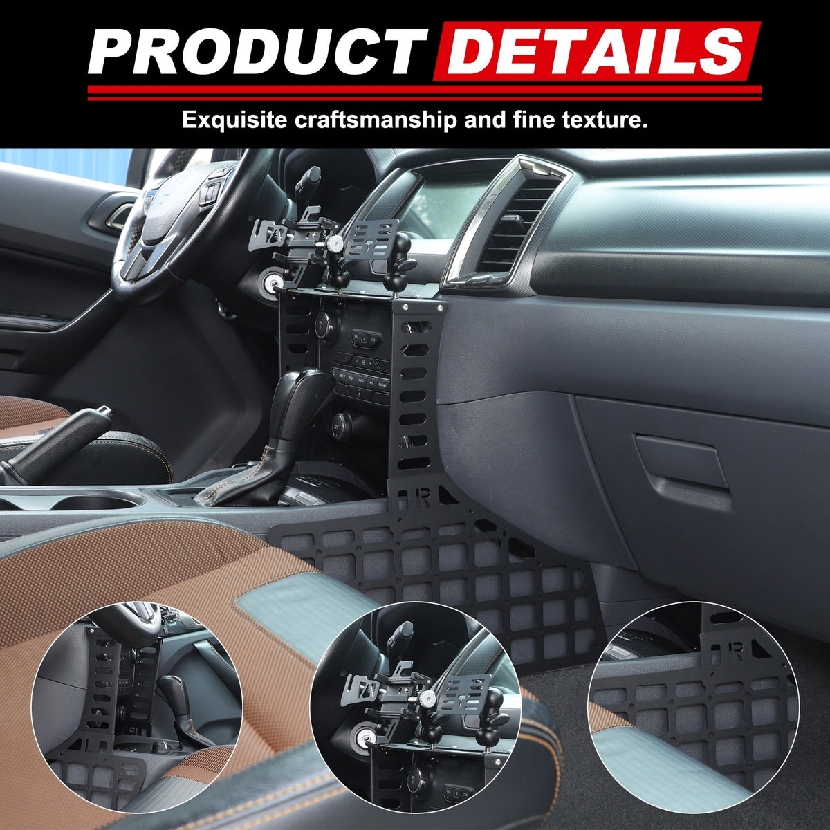 Off-Road Center Gear Shift Extension Platform For Ford Ranger T7 2015-2022 11