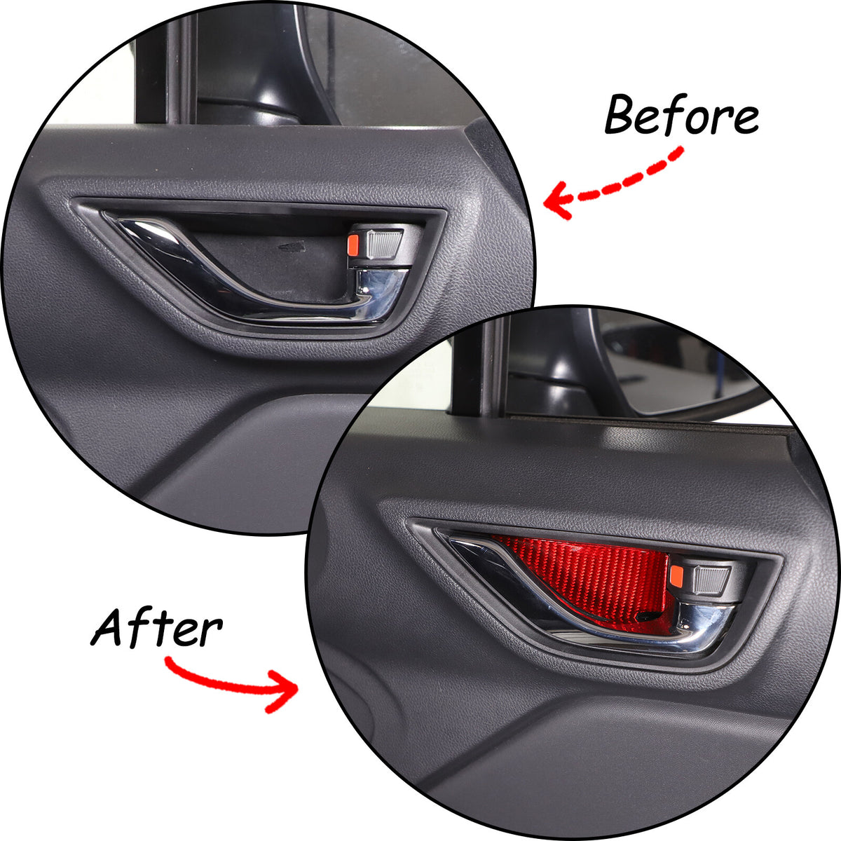 Red Real Carbon Fiber Interior Center Console Trim Set Kit For Subaru BRZ 22+ 12