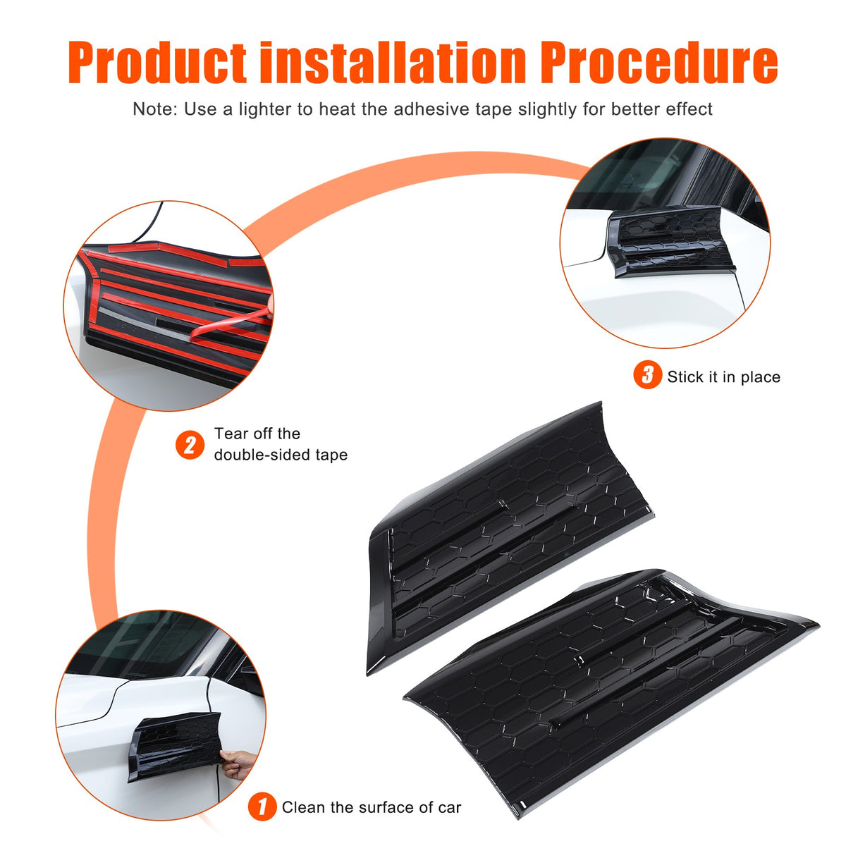 Glossy Piano Black Fender Upper Decoration Cover Trim For Toyota Tundra 2022+ US 7