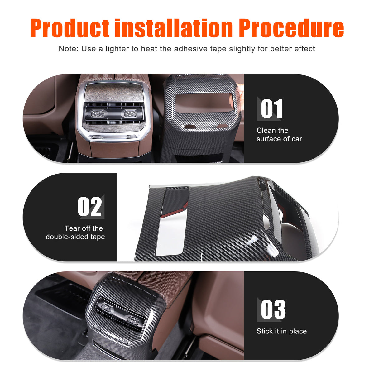 Carbon Fiber Rear Air Vent Outlet Panel Cover Trim For BMW 7 Series G70 i7 2023 9