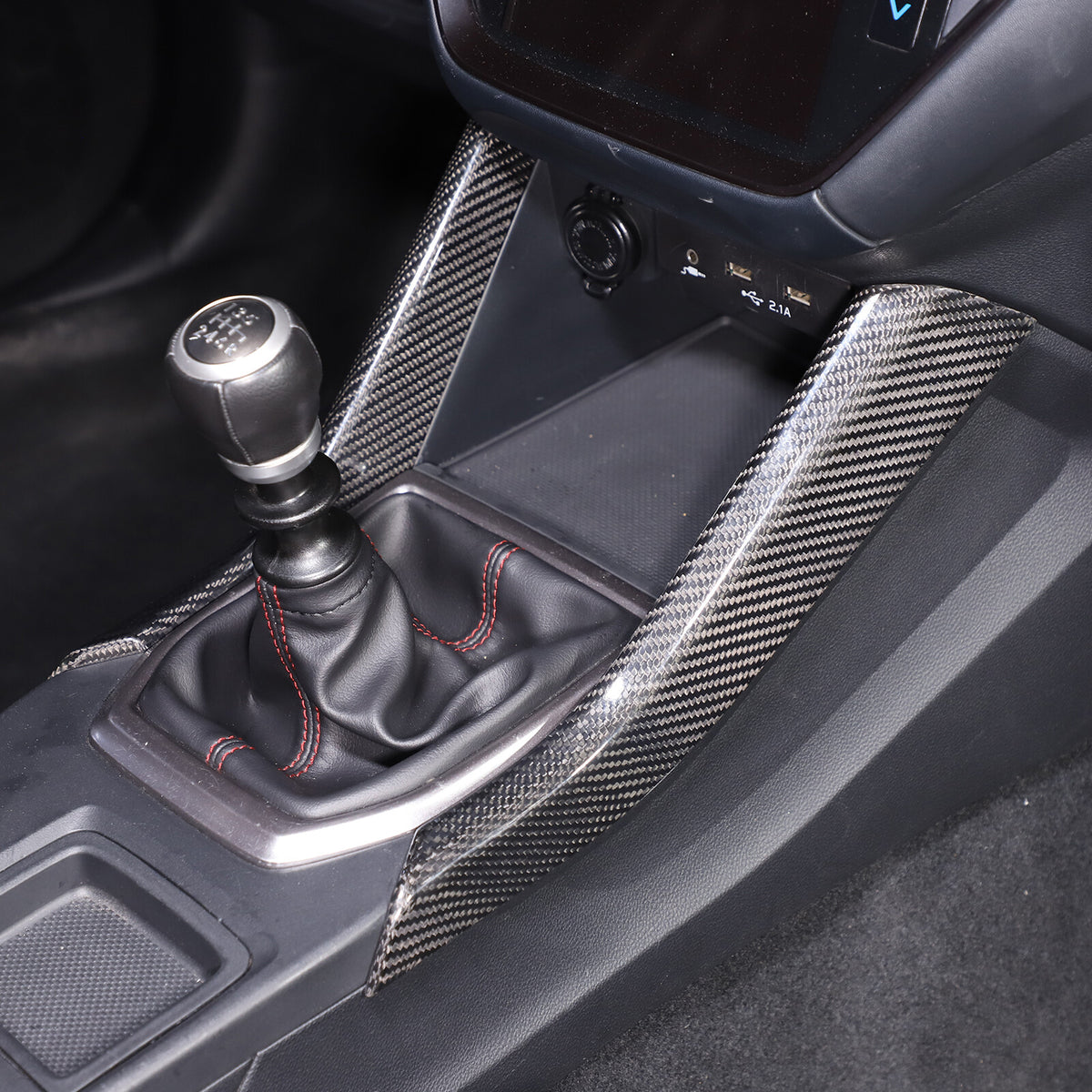Real Carbon Fiber Side Gear Shift Box Cover Trim For Subaru WRX STI VB 2022-2024 10
