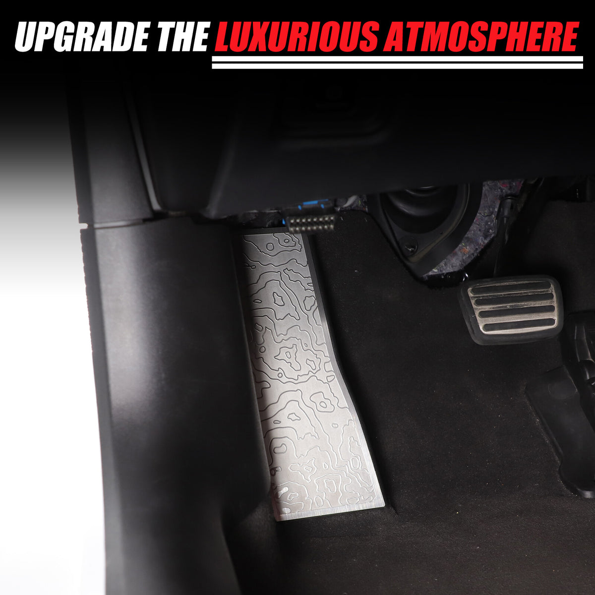 Silver Stainless Steel Left Foot Rest Pedal for Corvette C8 2020+ 23