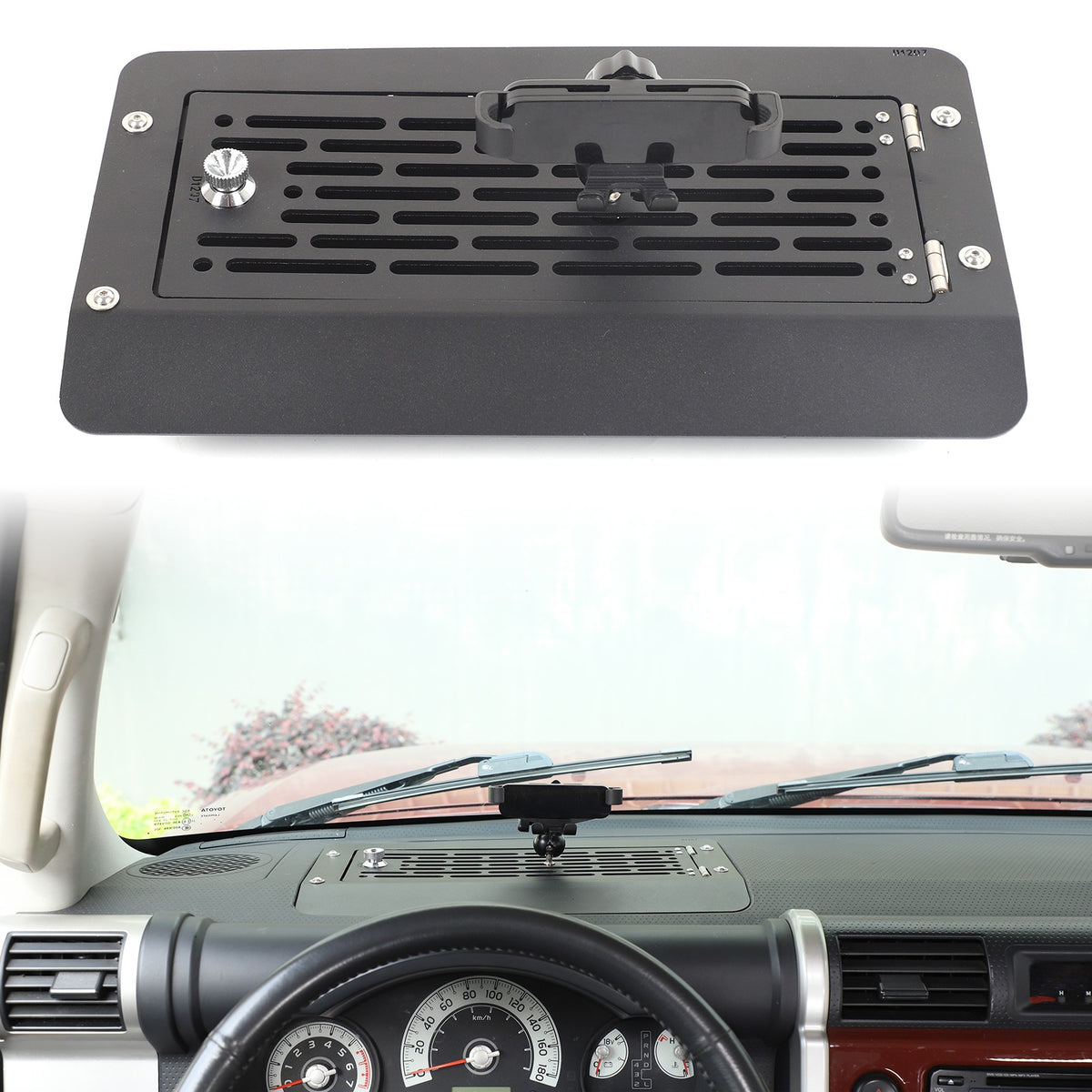 Phone Holder with Dashboard Password Box For Toyota FJ Cruiser 2007-21 5