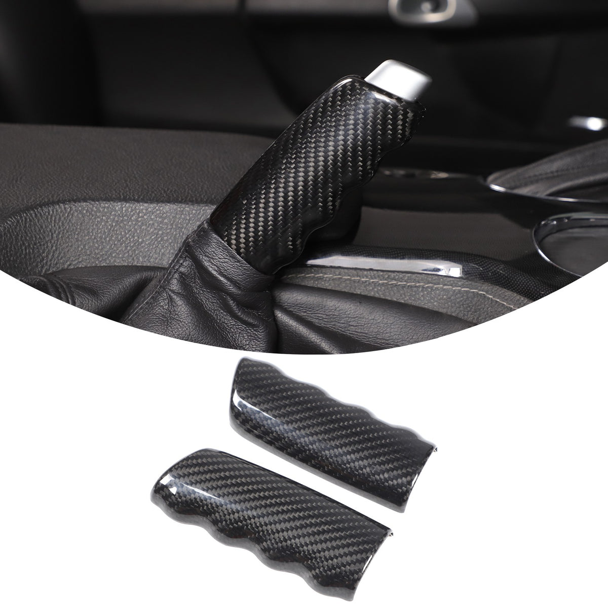 Real Carbon Fiber Emergency Brake Handle Cover Trim For Corvette C6 2005-2013 US 2