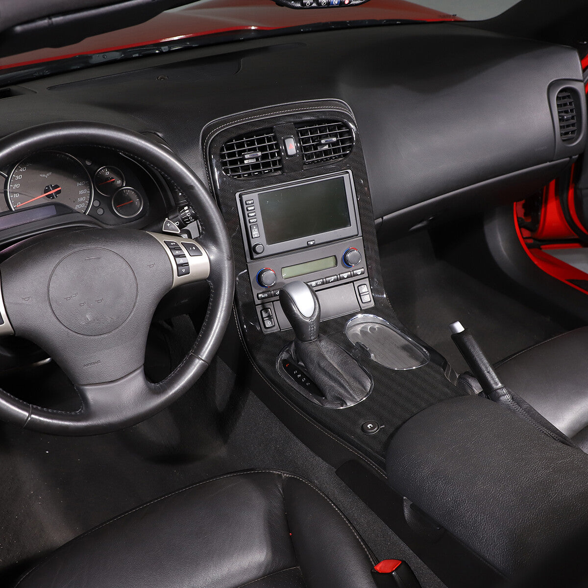Carbon Fiber ABS Center Console Gear Shift Panel Cover For 2005-2013 Corvette C6 21