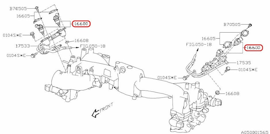 Subaru OEM Fuel Injector 16600AA170 for Forester 3