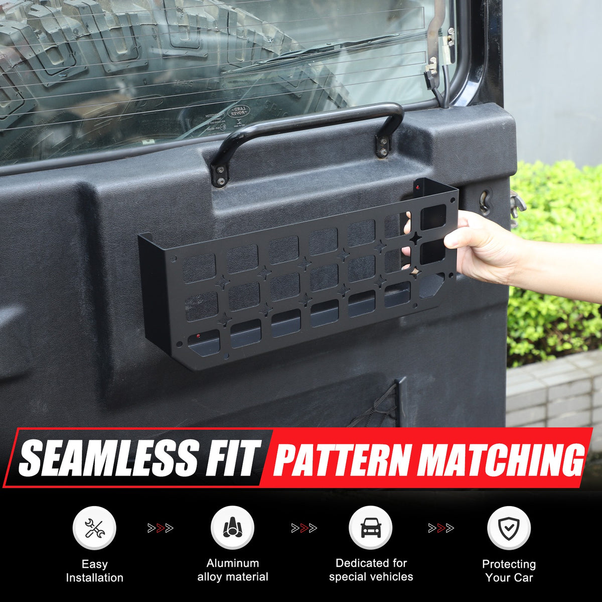 Tailgate Molle Panel Storage Basket For Land Rover Defender L316 2004-2018 44