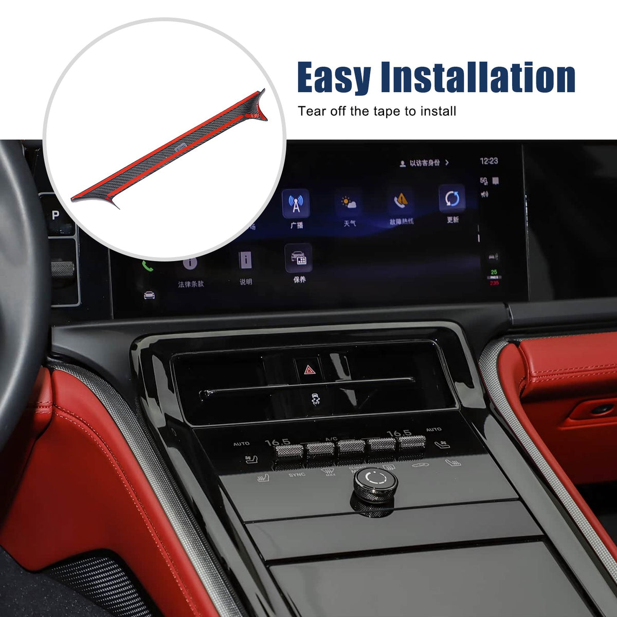 Real Carbon Fiber Center Upper Air Outlet Trim For Porsche Panamera 972 2024+ 17