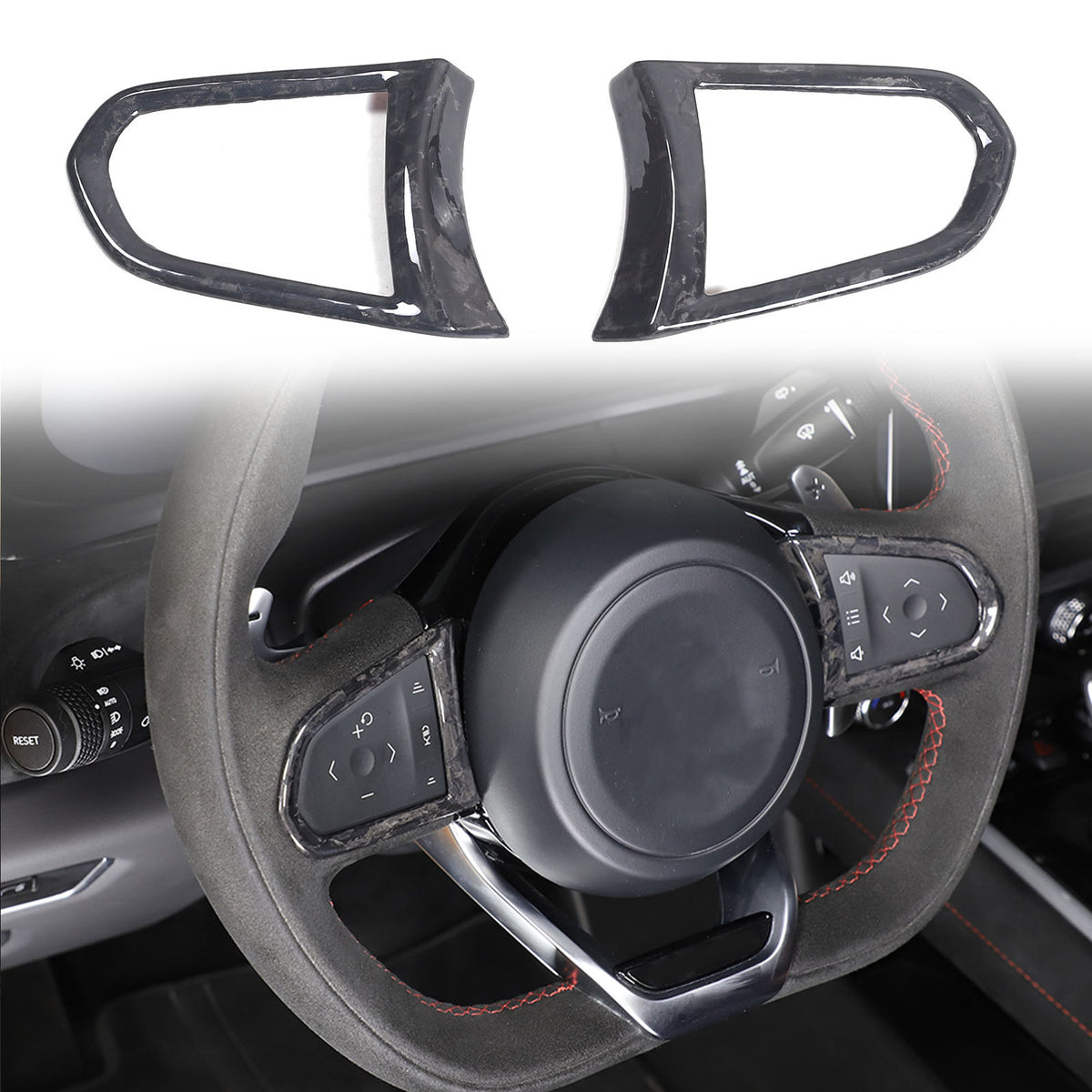 Forged Real Carbon fiber Steering Wheel Button Cover Trim For Lotus EMIRA 21-25 12