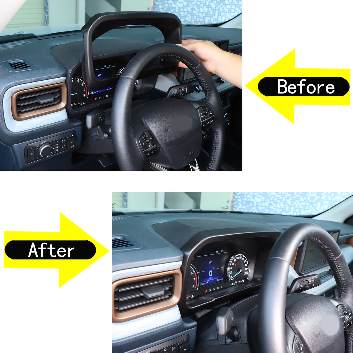 Matte Black Full Interior Set Panel Decor Cover Trim Kit For Ford Maverick 22-24 40