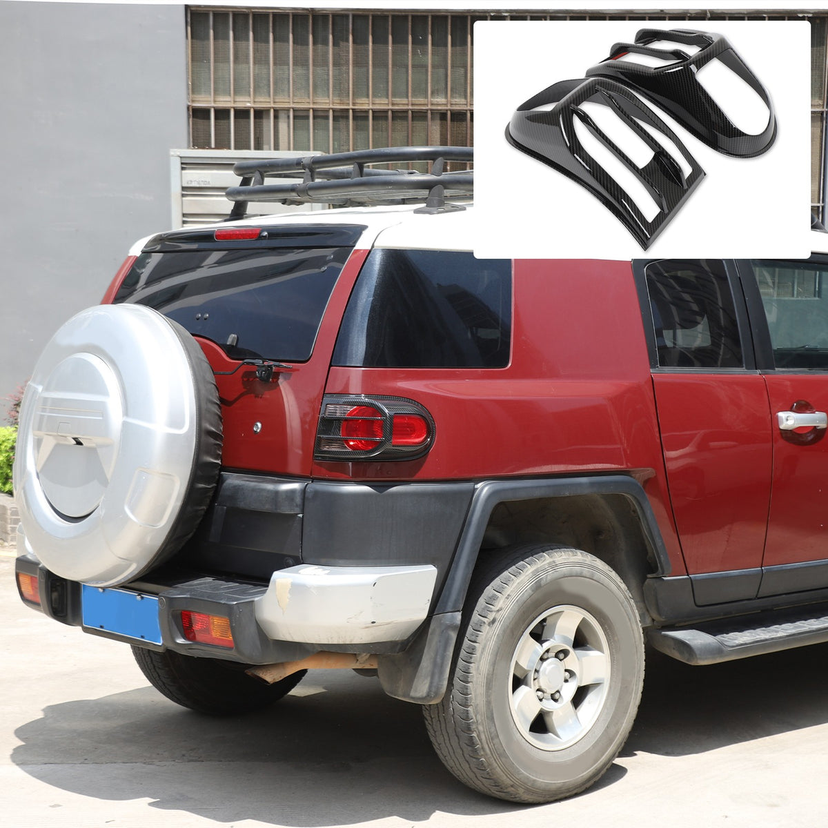 ABS Carbon Fiber Tail Light Cover Trim For Toyota FJ Cruiser 2007-2021 2