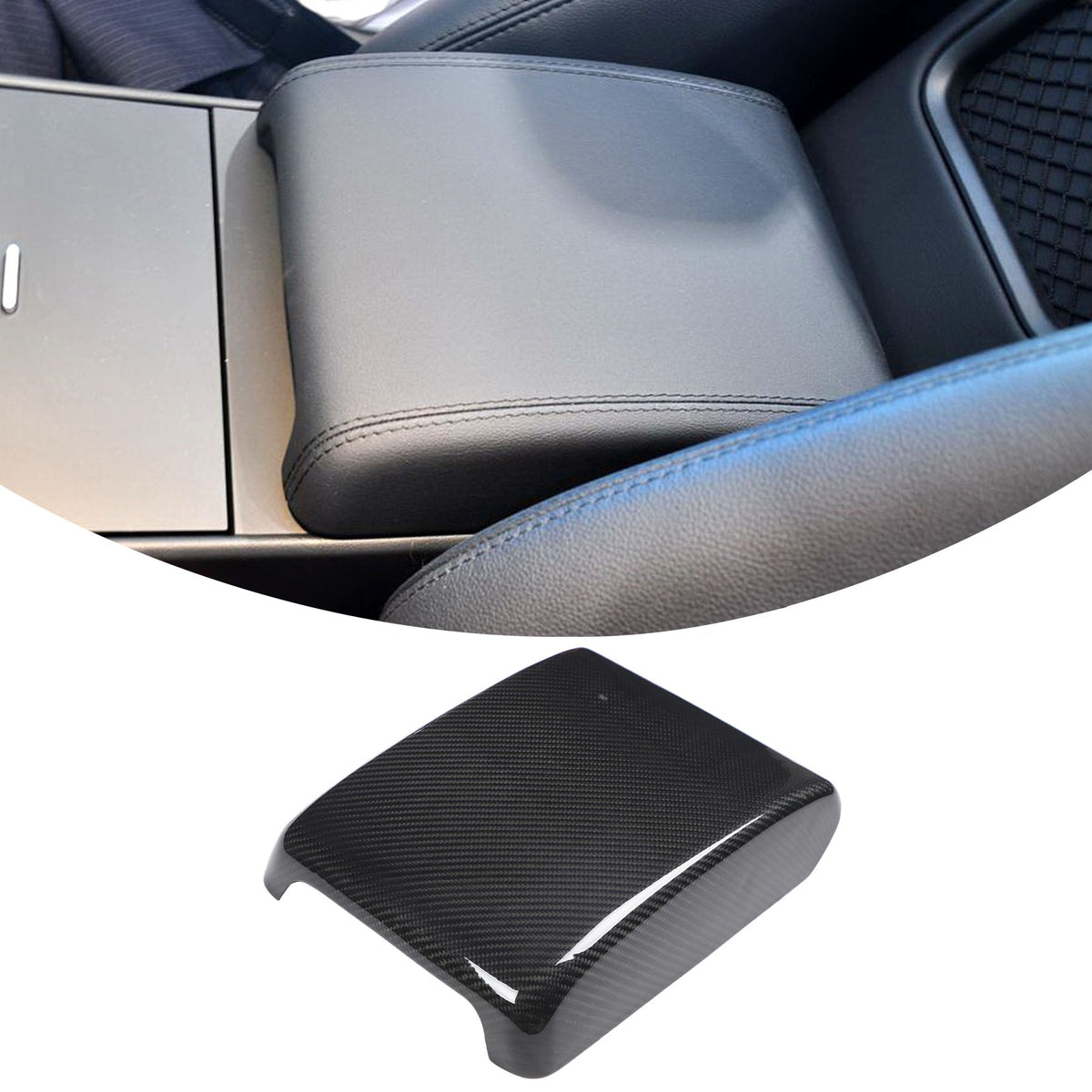 Real Carbon Fiber Center Console Armrest Box Cover For Jaguar F-Type X152 2013+ 3