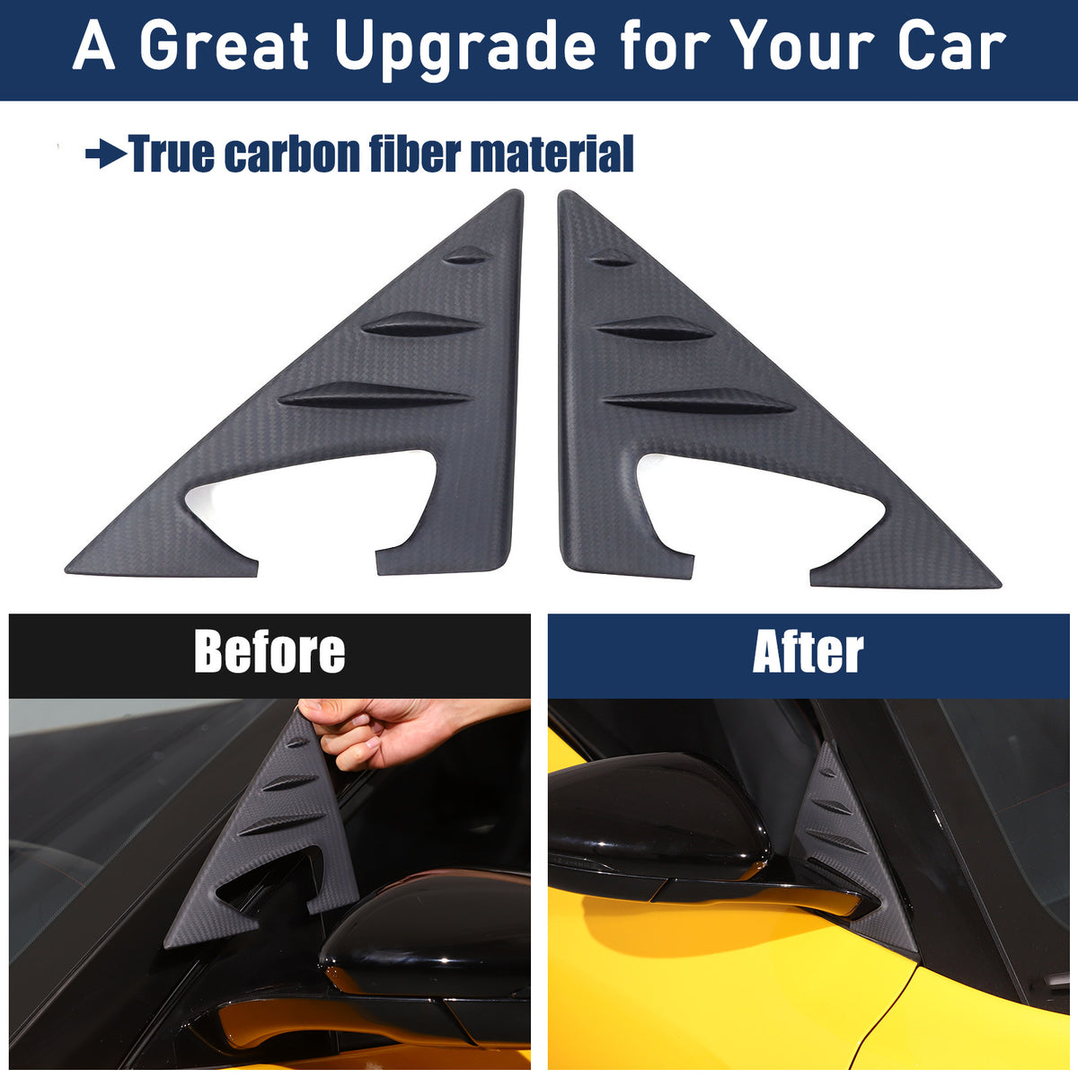Matte Real Carbon fiber Window A Pillar Triangle Cover Trim for Lotus EMIRA 21+ 8