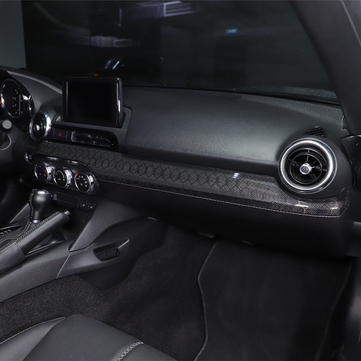 Honeycomb Carbon Fiber Interior Console Panel Trim For Mazda MX-5 Miata 2016-23 16