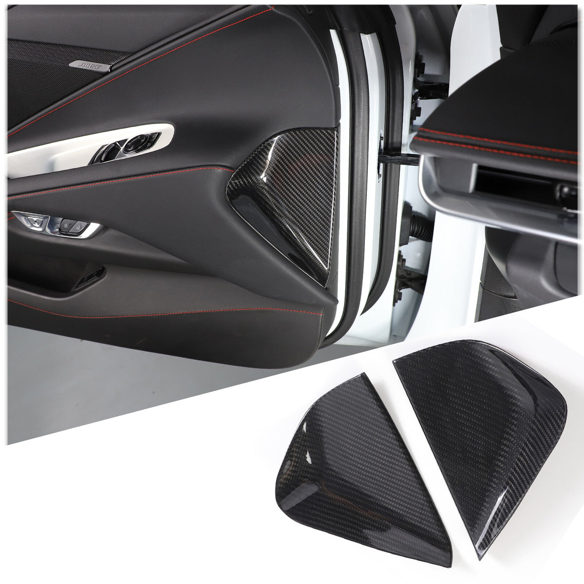 Real Carbon Fiber Dashboard Anti-collision Door Trim For Corvette C8 20-26 US 15