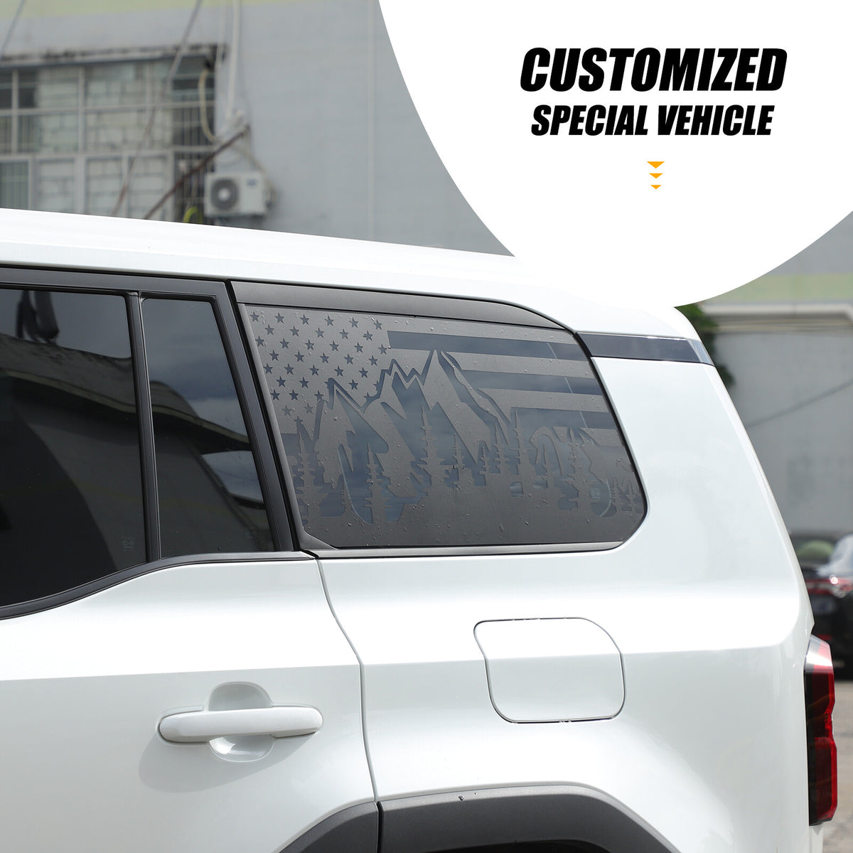 US Flag Rear Side Window Trim Stickers For Toyota Land Cruiser LC250 2024+ US 2