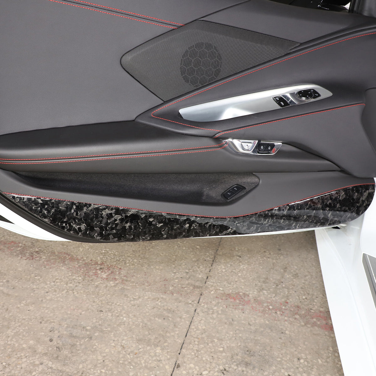 Forged Carbon Fiber Car Door Anti-kick Guard Trim Panel For Corvette C8 2020-26 5