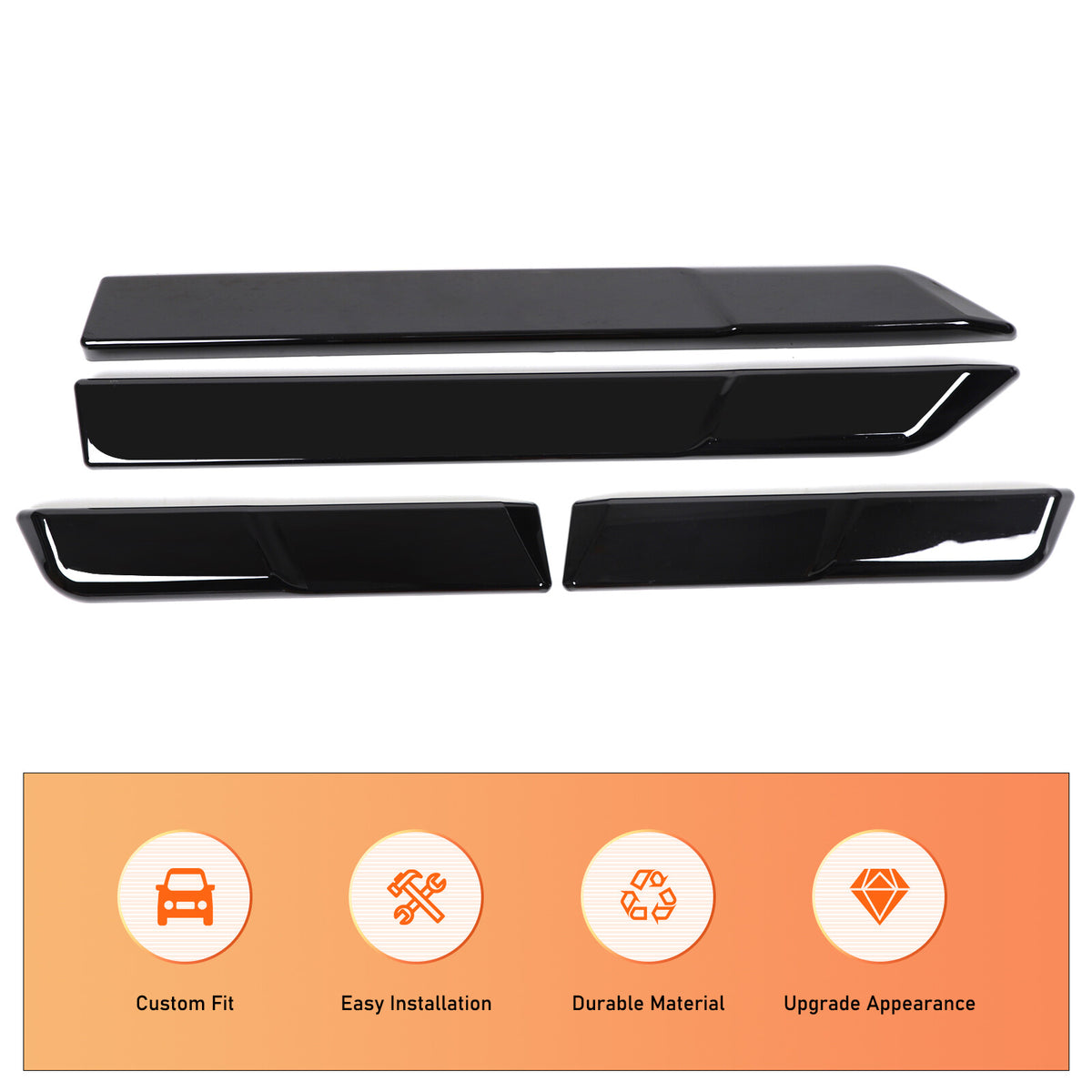Glossy black Body Side Door Moulding Cover Trim For Toyota Land Cruiser LC250 24 19