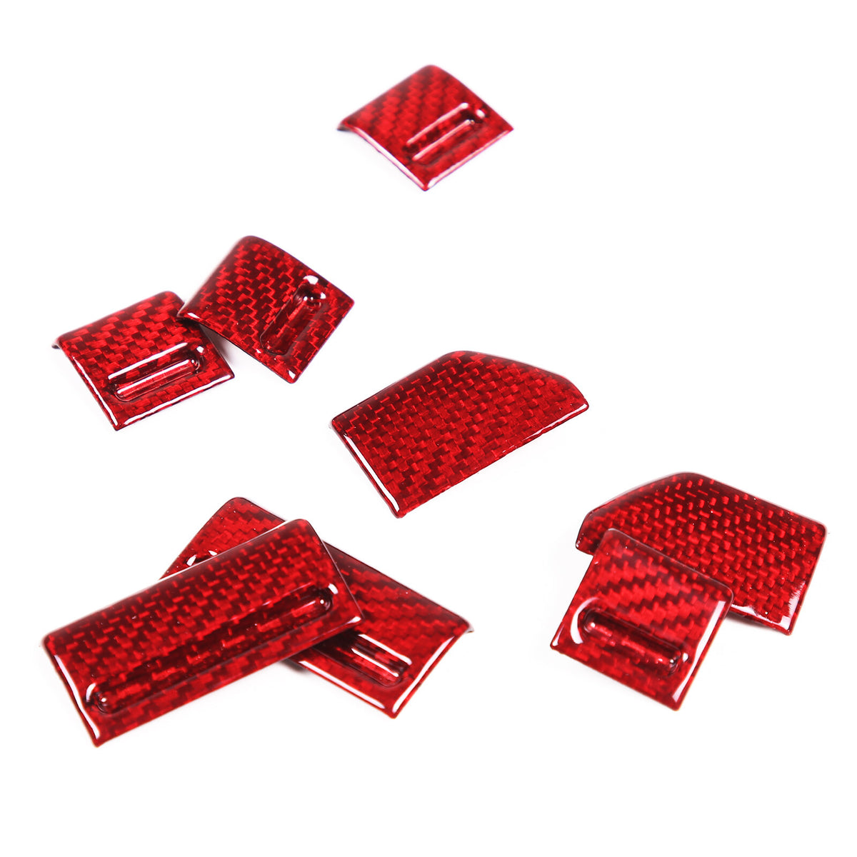 Red Carbon fiber AC Center Console Switch Button Trim For Jaguar F-Type 2013-24 10
