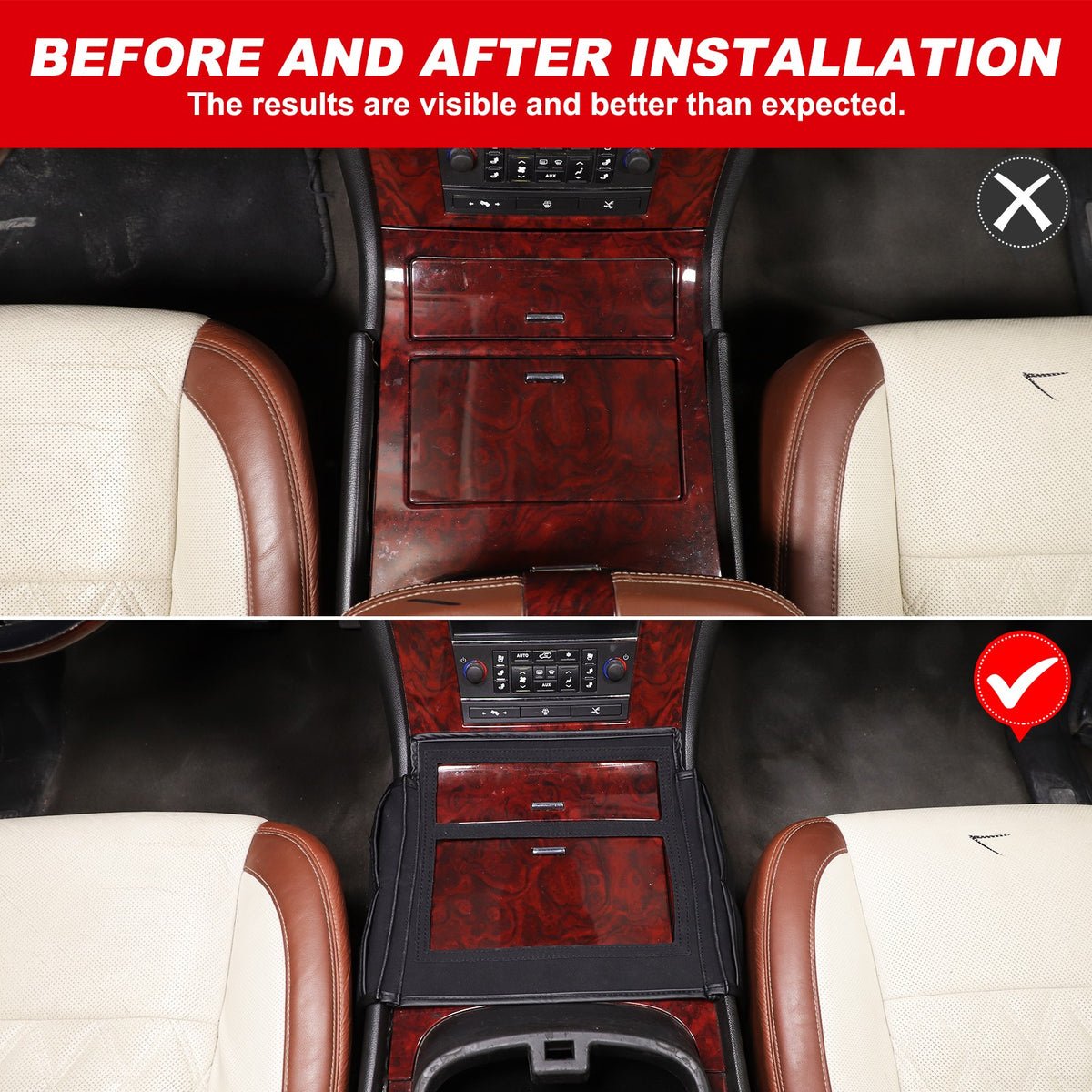 Suede Cloth Center Console Gear Shift Trim Cover For Cadillac Escalade 07-14 US 23