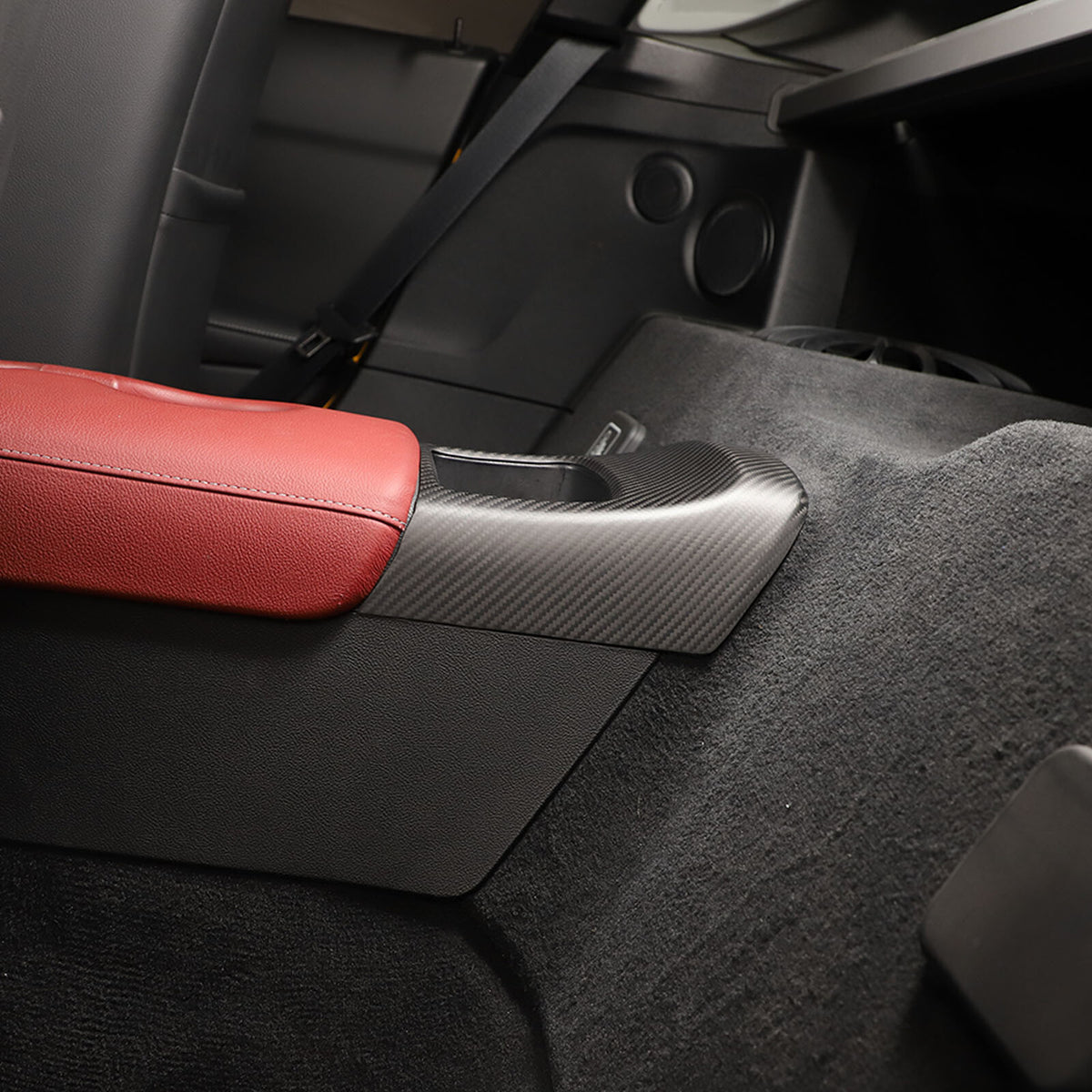 Matte Carbon Fiber Rear Storage Box Panel Cover Trim For Toyota Supra A90 19-24 11