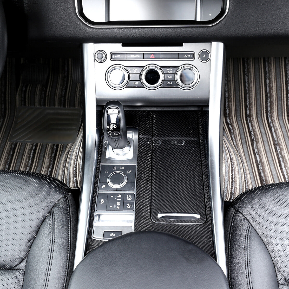Real Carbon Fiber Gear Shift Panel Cover Trim for Range Rover Sport 2014-2017 4