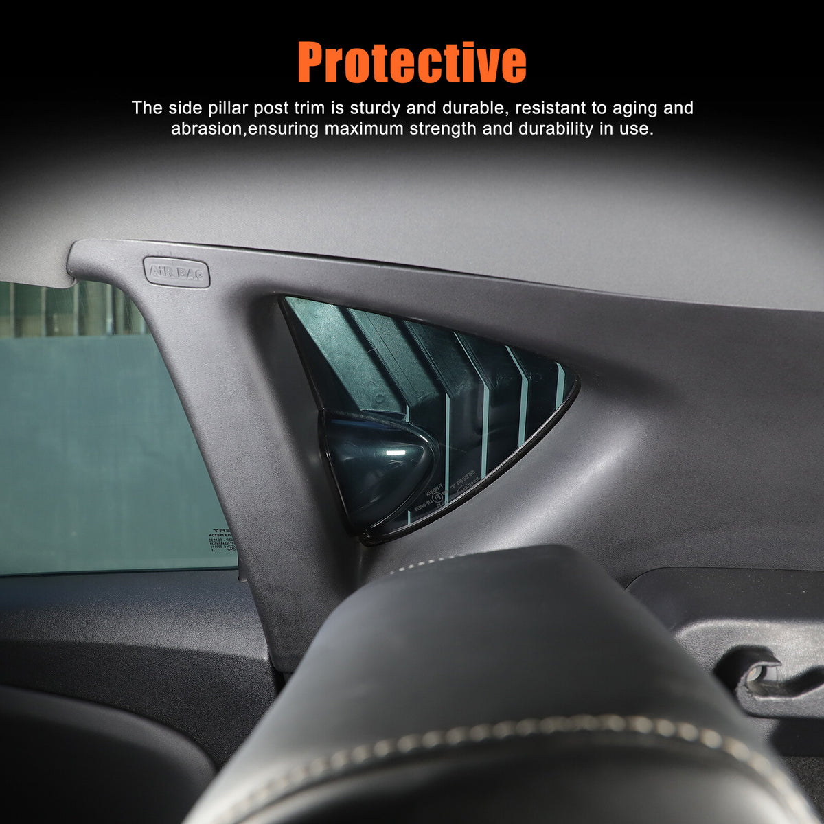 ABS Carbon Fiber Rear Side Window Louver Shutter Cover For Seat Leon MK2 08-12 16