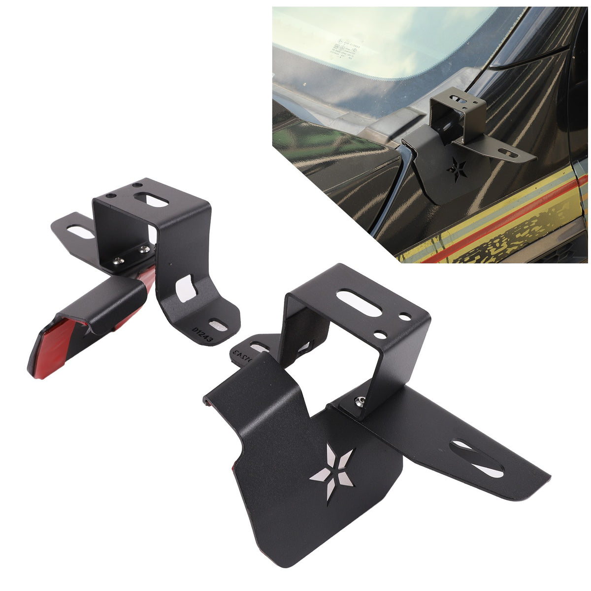Carbon Steel A-Pillar Light Mount Bracket For Ford Ranger T7 2015-2021 18