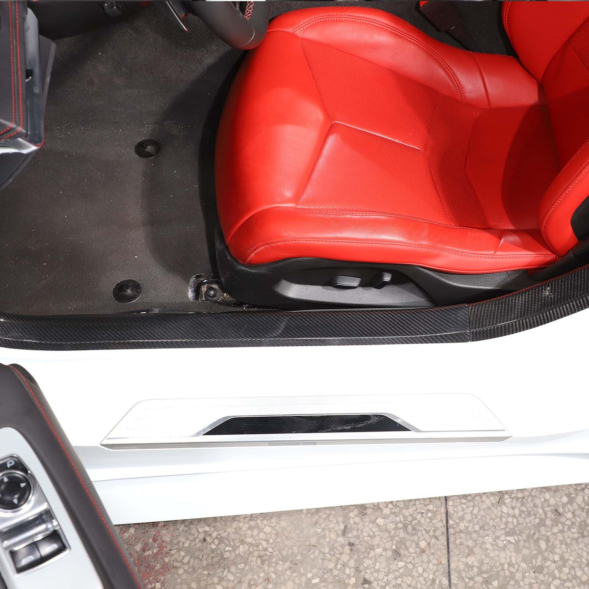 Real Carbon Fiber Interior Door Sill Trim Cover For Corvette C8 Z51 2020-2026 10