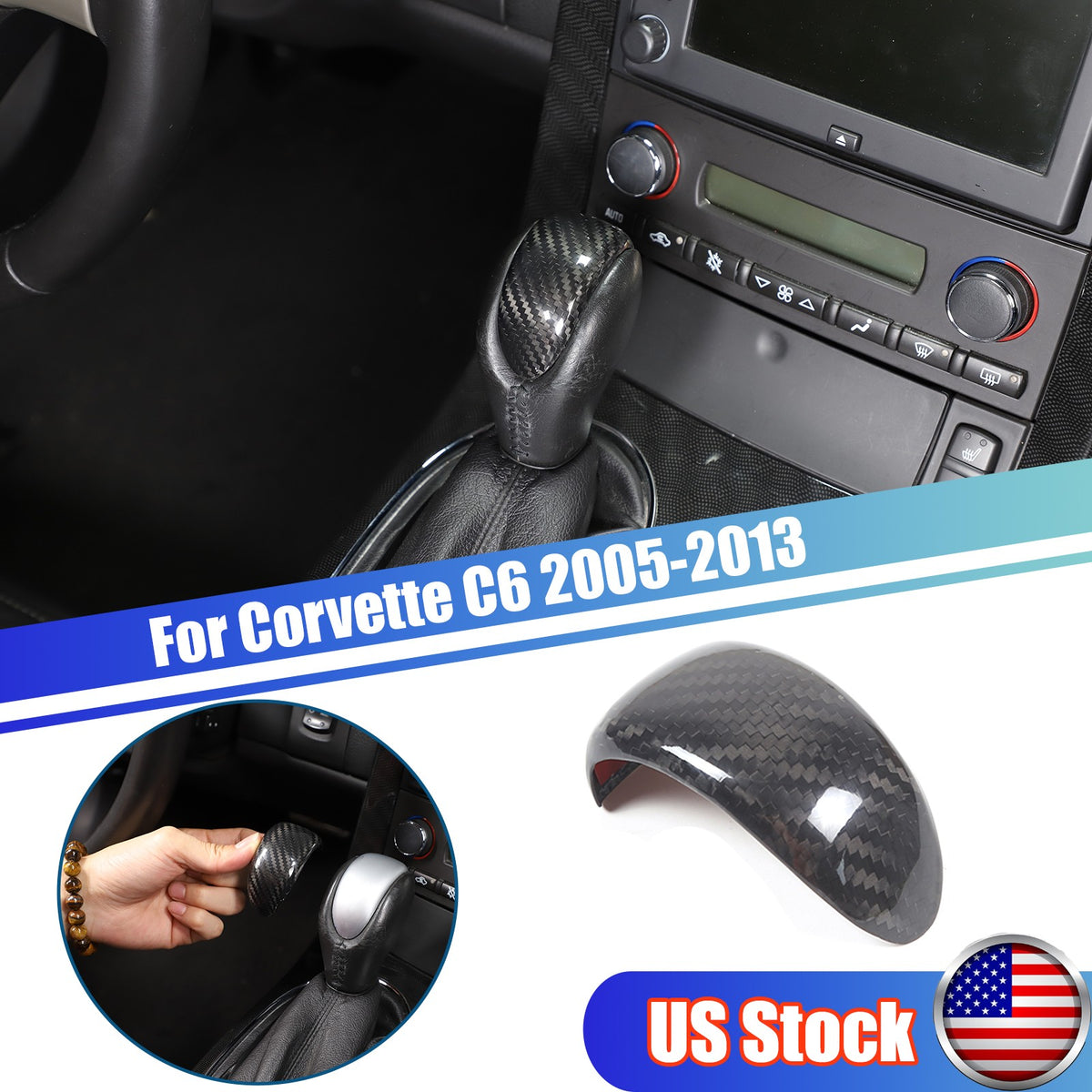 Real Carbon Fiber Interior Center Console trim For Corvette C6 2005-2013 13