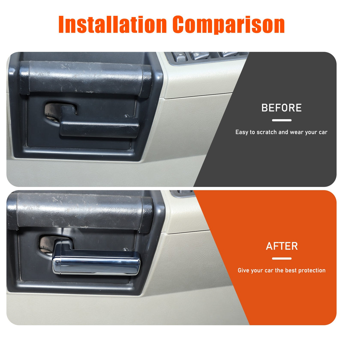 Silver ABS Interior Inner Door Handle Trim For Hummer H2 2003-2007 14