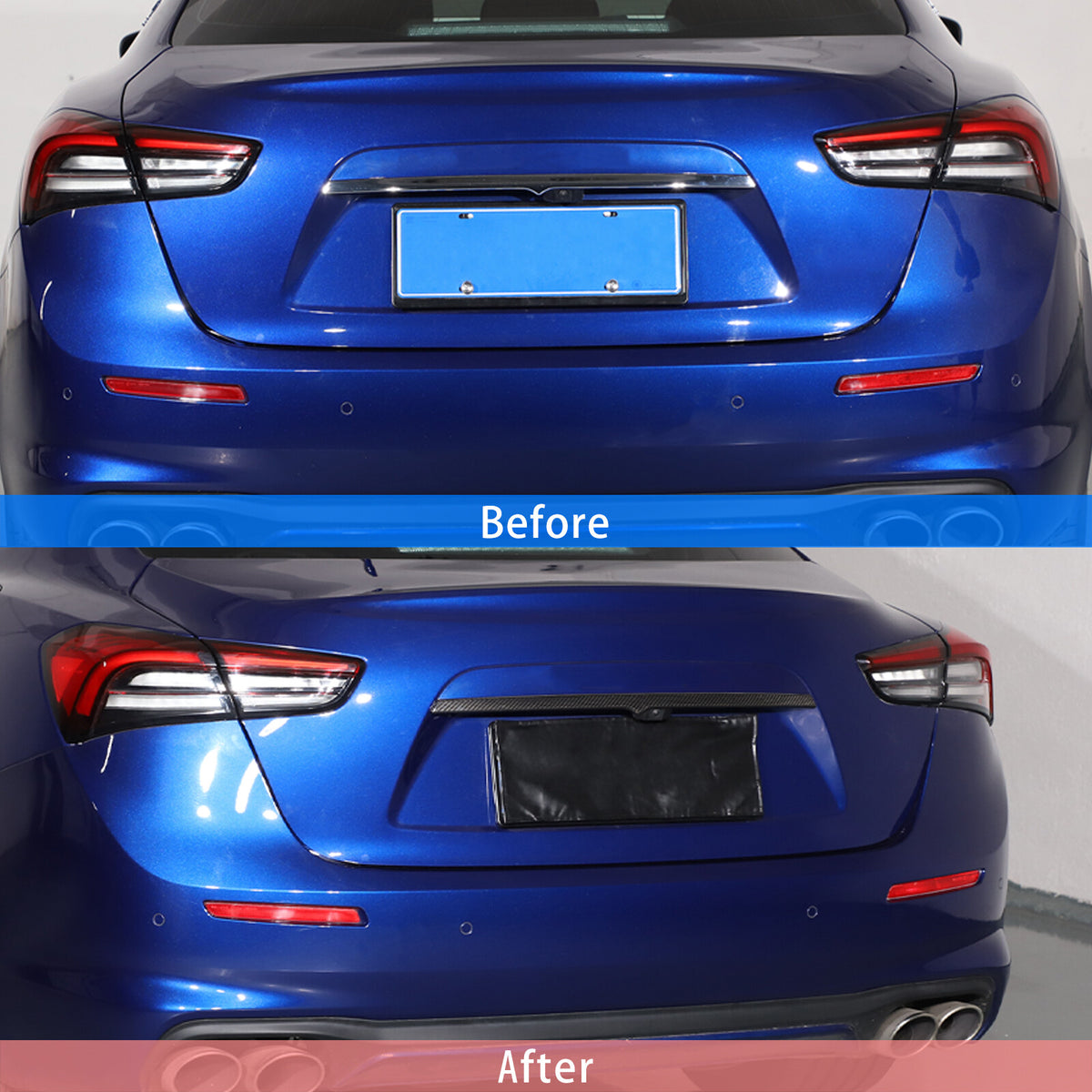 Carbon Fiber Rear Tailgate Trunk Lid Sill Cover Trim For Maserati Ghibli 2014-19 19